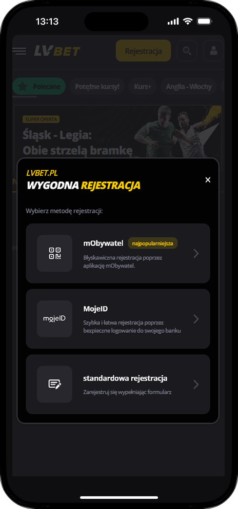 LV BET rejestracja